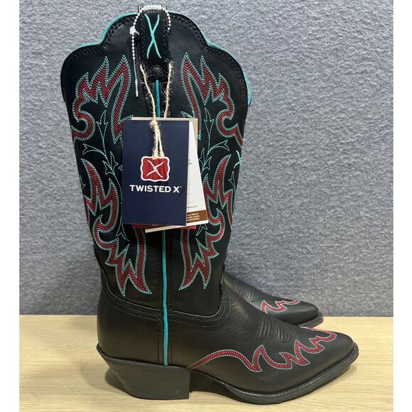 Twisted X Western Boots Snip Toe Black, Blue & Red Womens Size 7B - Picture 6 of 16